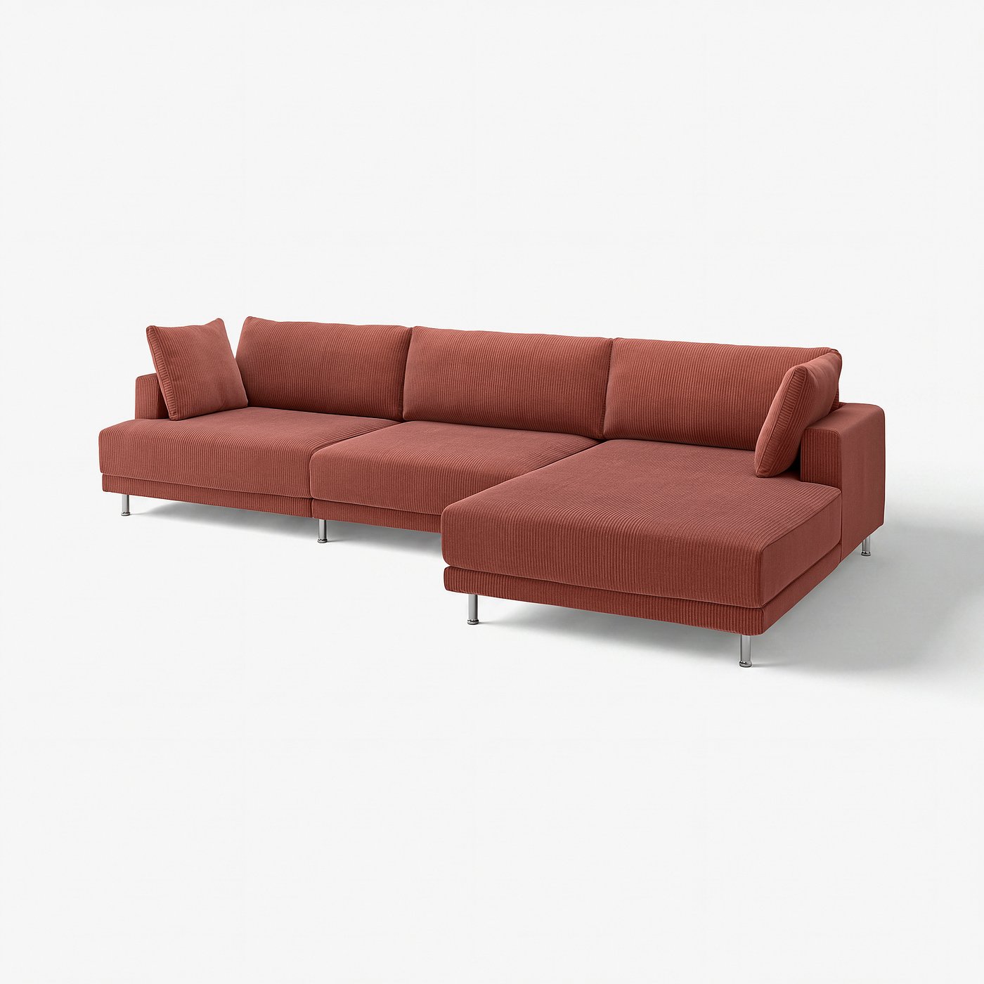 UPPÅKRA 4,5-seat modular sofa, with chaise longue, right/Samsala brown-red, 364x95x180 cm