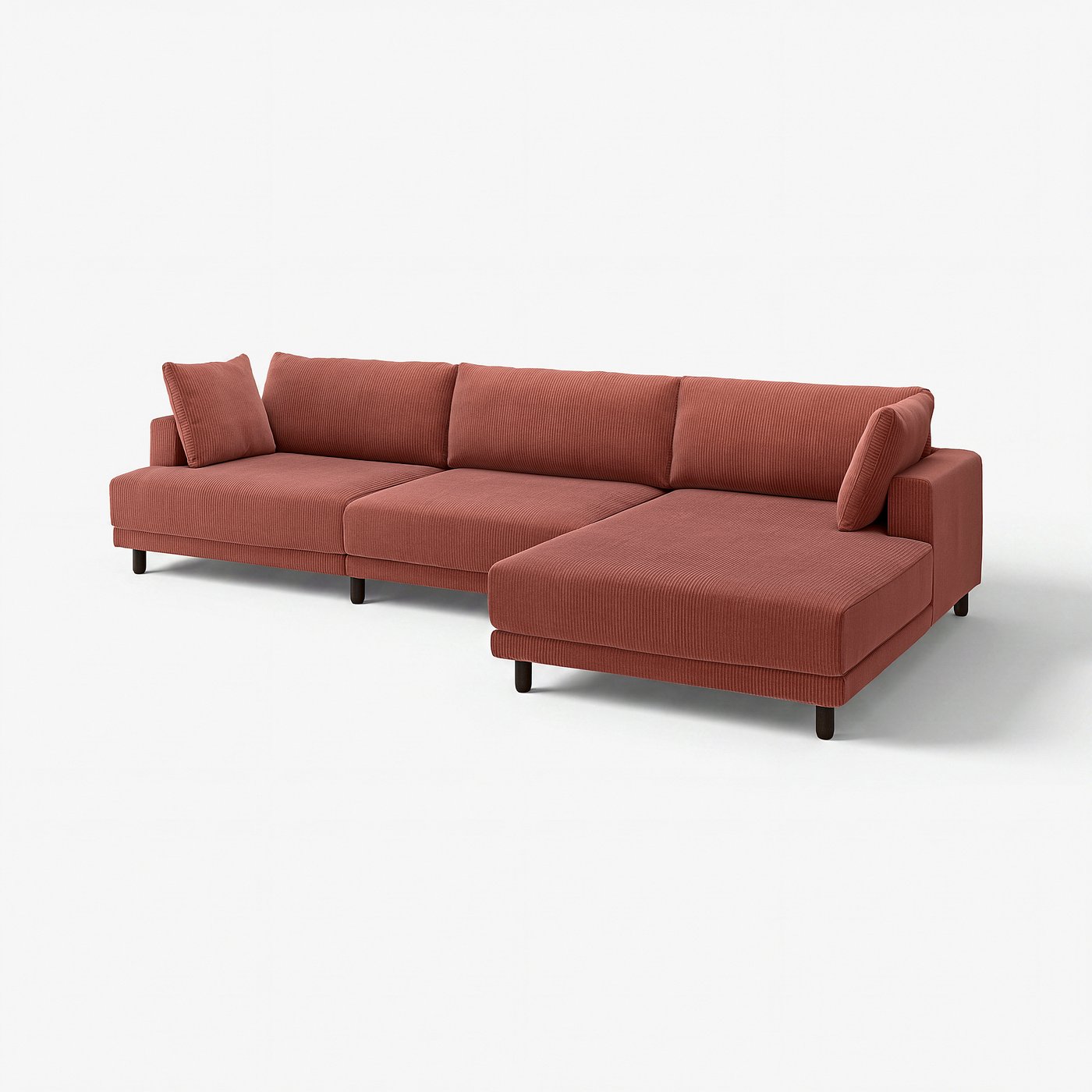UPPÅKRA 4,5-seat modular sofa, with chaise longue, right/Samsala brown-red, 364x95x180 cm