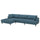 UPPÅKRA 4,5-seat modular sofa, with chaise longue, left/Axvall dark grey-blue, 364x95x180 cm