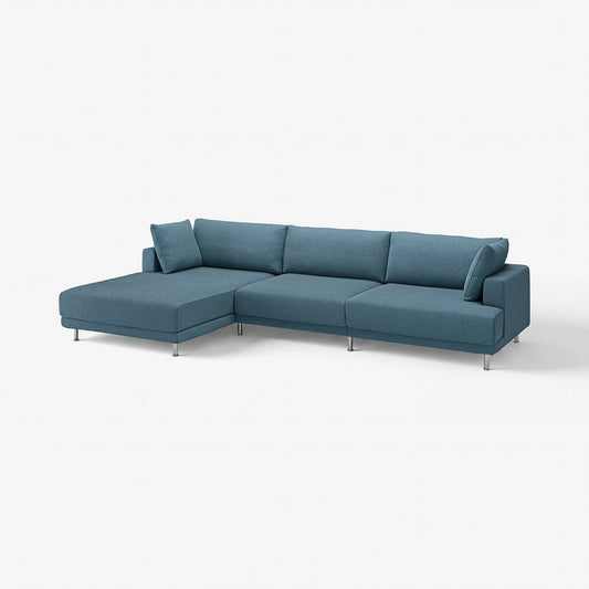 UPPÅKRA 4,5-seat modular sofa, with chaise longue, left/Axvall dark grey-blue, 364x95x180 cm