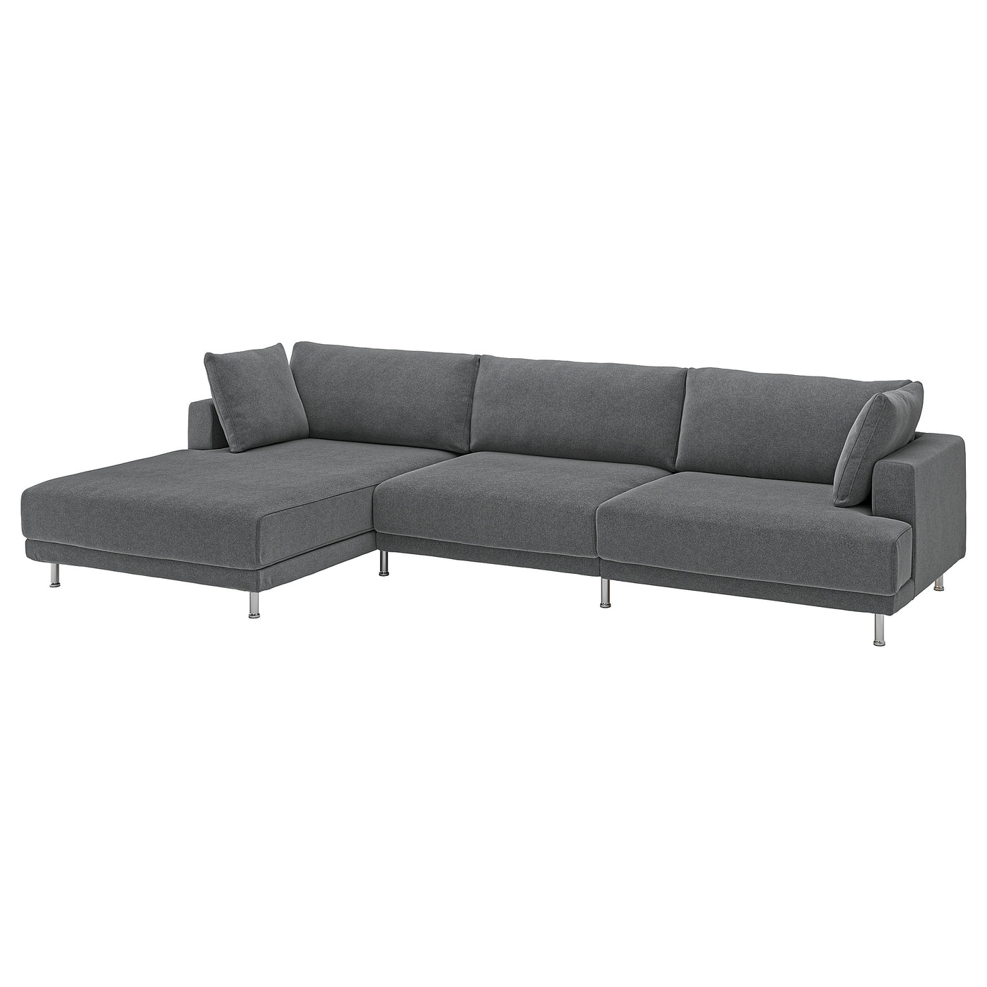 UPPÅKRA 4,5-seat modular sofa, with chaise longue, left/Johanneshov dark grey, 364x95x180 cm