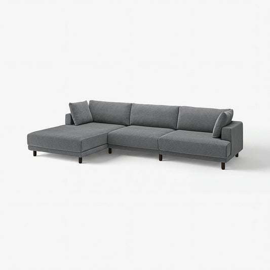 UPPÅKRA 4,5-seat modular sofa, with chaise longue, left/Johanneshov dark grey, 364x95x180 cm