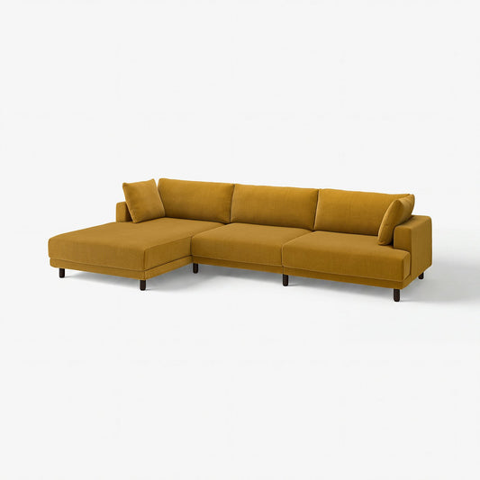 UPPÅKRA 4,5-seat modular sofa, with chaise longue, left/Samsala yellow-brown, 364x95x180 cm