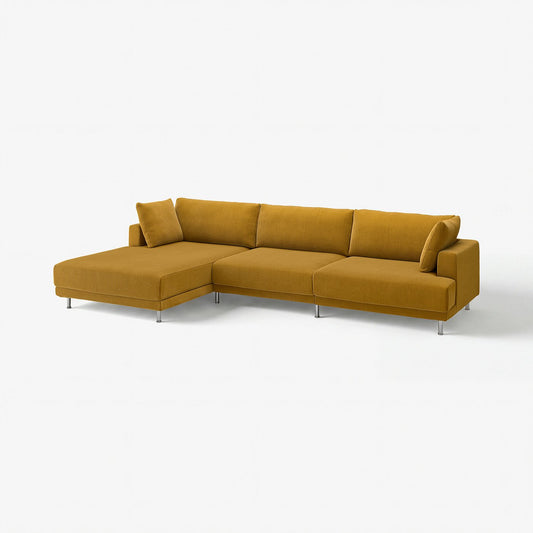 UPPÅKRA 4,5-seat modular sofa, with chaise longue, left/Samsala yellow-brown, 364x95x180 cm