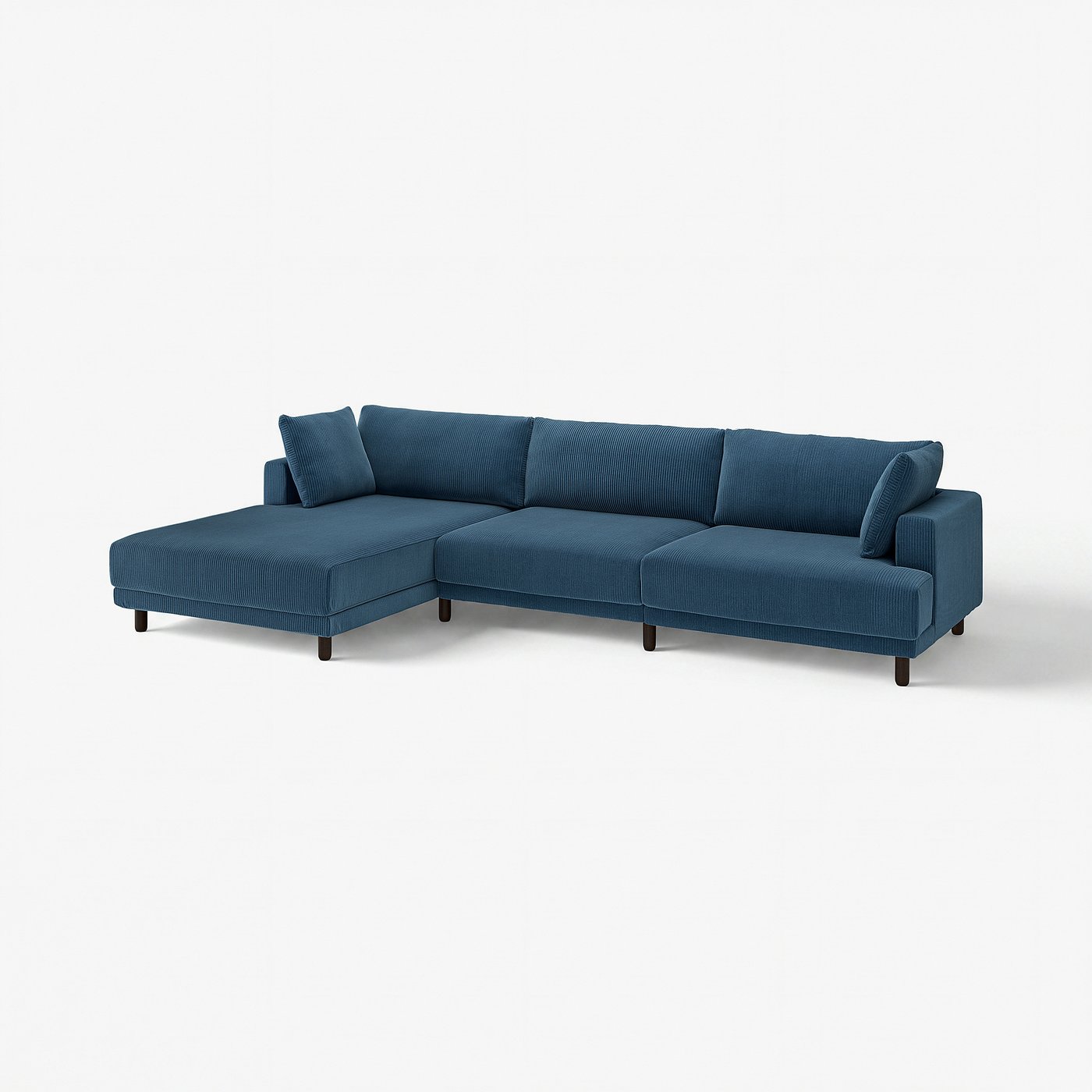 UPPÅKRA 4,5-seat modular sofa, with chaise longue, left/Samsala dark blue, 364x95x180 cm