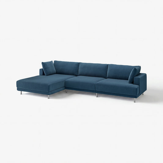 UPPÅKRA 4,5-seat modular sofa, with chaise longue, left/Samsala dark blue, 364x95x180 cm