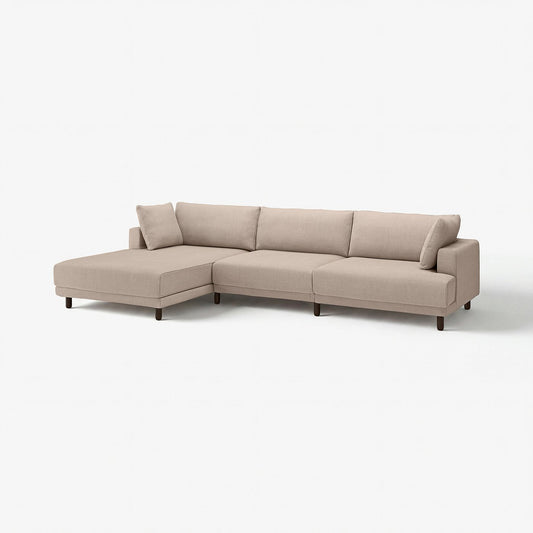 UPPÅKRA 4,5-seat modular sofa, with chaise longue, left/Samsala grey-beige, 364x95x180 cm