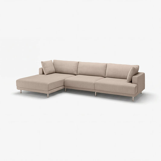UPPÅKRA 4,5-seat modular sofa, with chaise longue, left/Samsala grey-beige, 364x95x180 cm