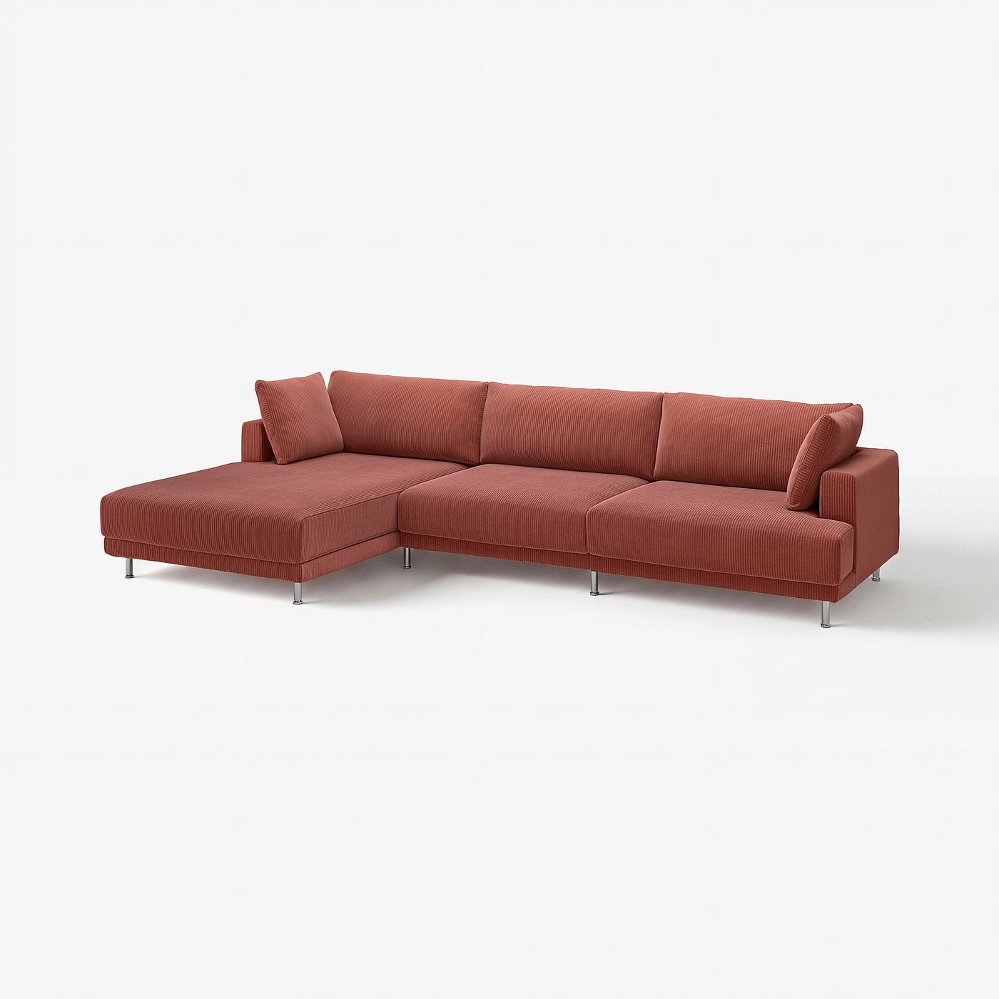 UPPÅKRA 4,5-seat modular sofa, with chaise longue, left/Samsala brown-red, 364x95x180 cm