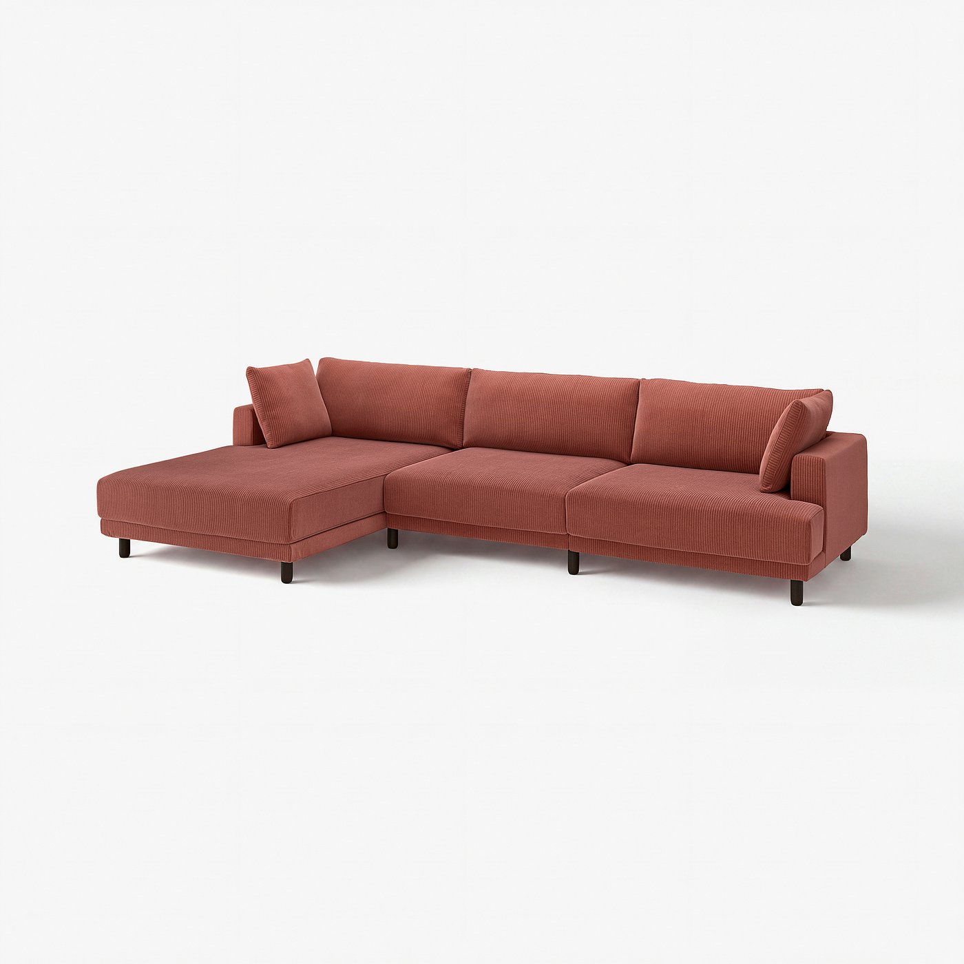 UPPÅKRA 4,5-seat modular sofa, with chaise longue, left/Samsala brown-red, 364x95x180 cm