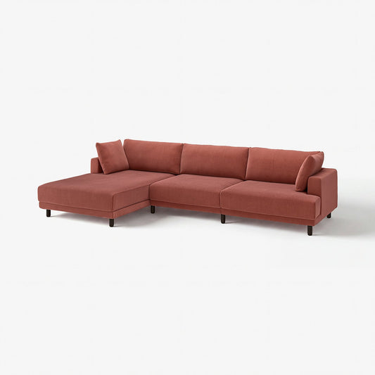 UPPÅKRA 4,5-seat modular sofa, with chaise longue, left/Samsala brown-red, 364x95x180 cm