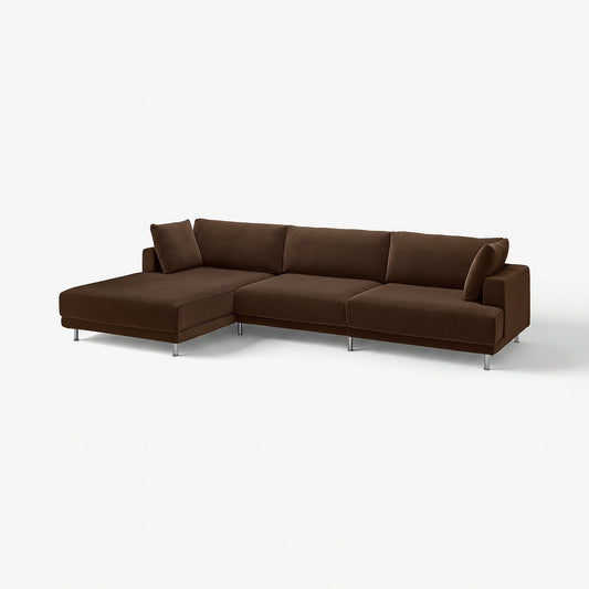 UPPÅKRA 4,5-seat modular sofa, with chaise longue, left/Samsala dark brown, 364x95x180 cm