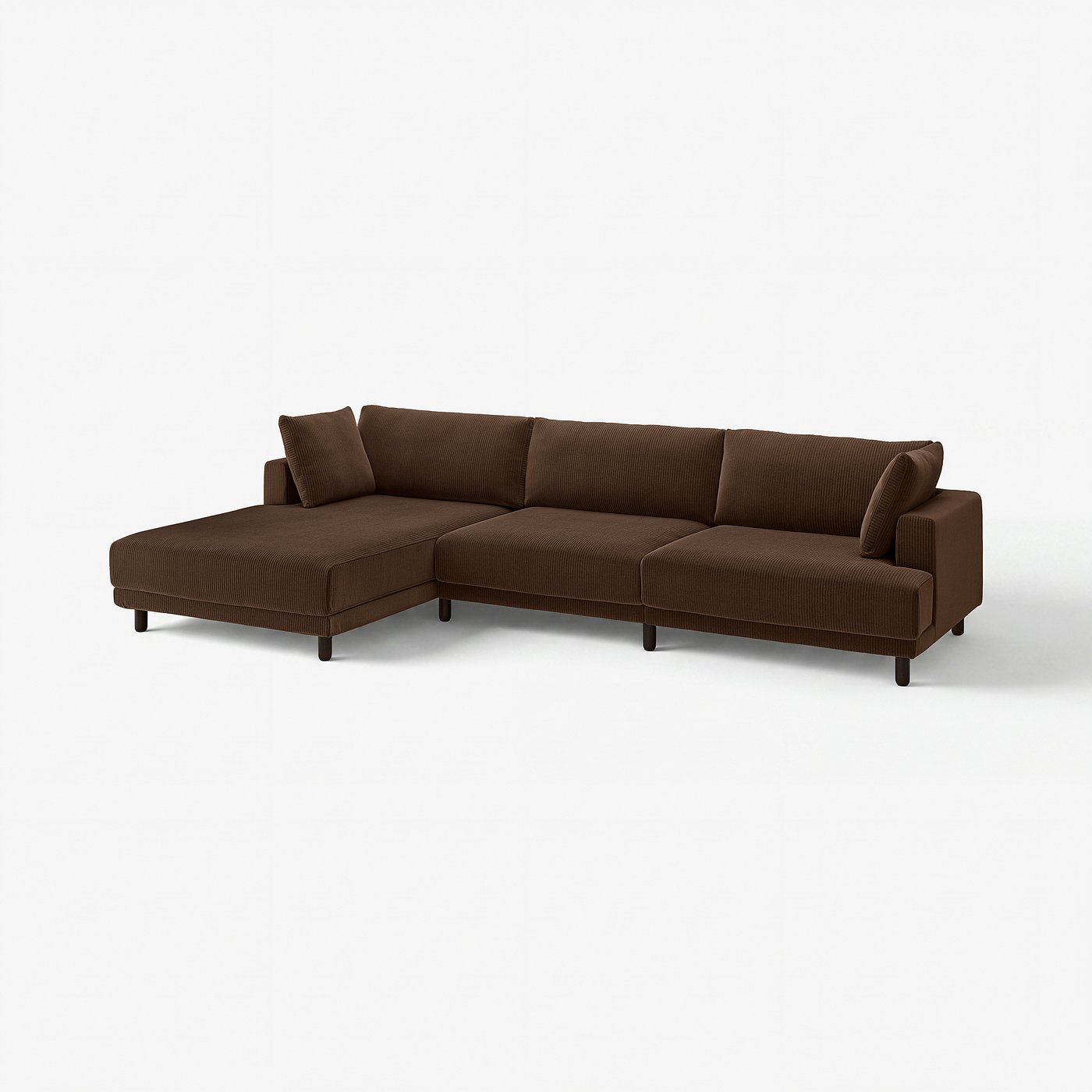 UPPÅKRA 4,5-seat modular sofa, with chaise longue, left/Samsala dark brown, 364x95x180 cm