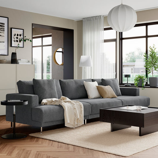 UPPÅKRA 4,5-seat modular sofa, Johanneshov dark grey, 364x95x107 cm