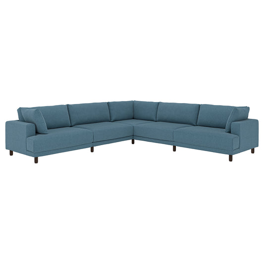 UPPÅKRA modular corner sofa, 6 seat, Axvall dark grey-blue