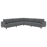 UPPÅKRA modular corner sofa, 6 seat, Johanneshov dark grey, 342x95 cm