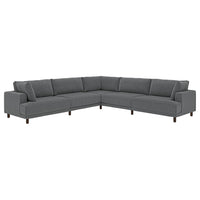 UPPÅKRA modular corner sofa, 6 seat, Johanneshov dark grey, 342x95 cm