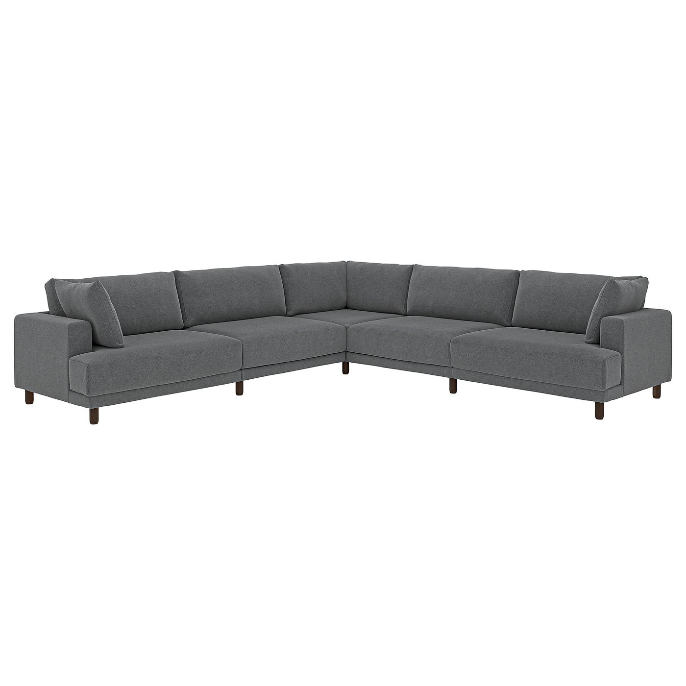 UPPÅKRA modular corner sofa, 6 seat, Johanneshov dark grey, 342x95 cm