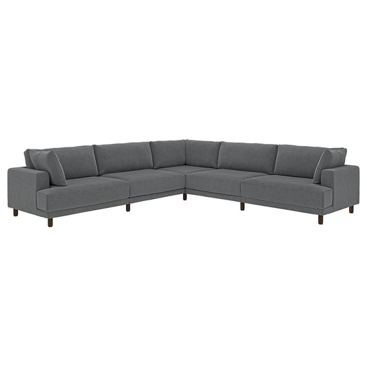 UPPÅKRA modular corner sofa, 6 seat, Johanneshov dark grey, 342x95 cm