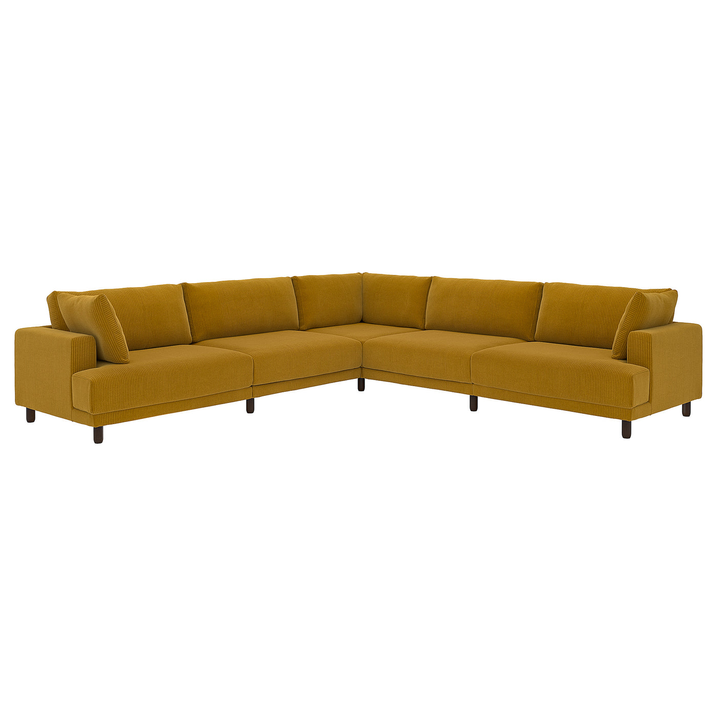 UPPÅKRA modular corner sofa, 6 seat, Samsala yellow-brown, 342x95 cm