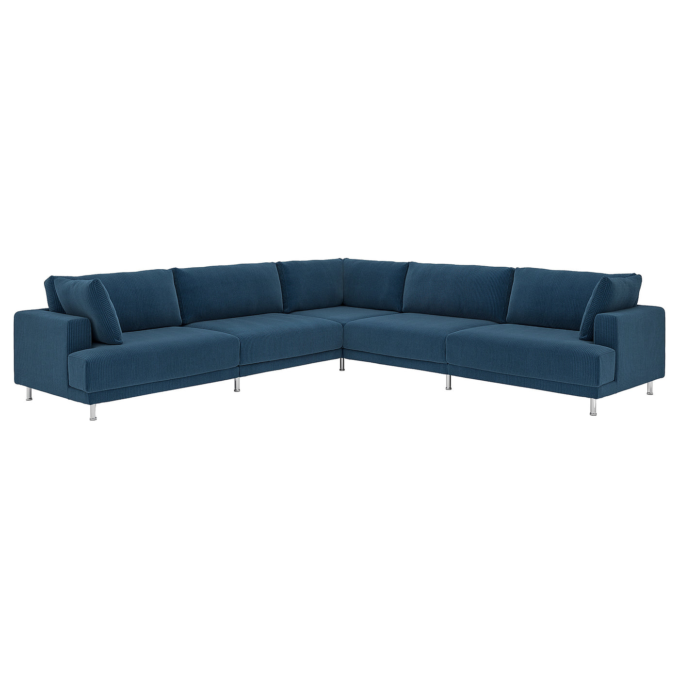 UPPÅKRA modular corner sofa, 6 seat, Samsala dark blue, 342x95 cm