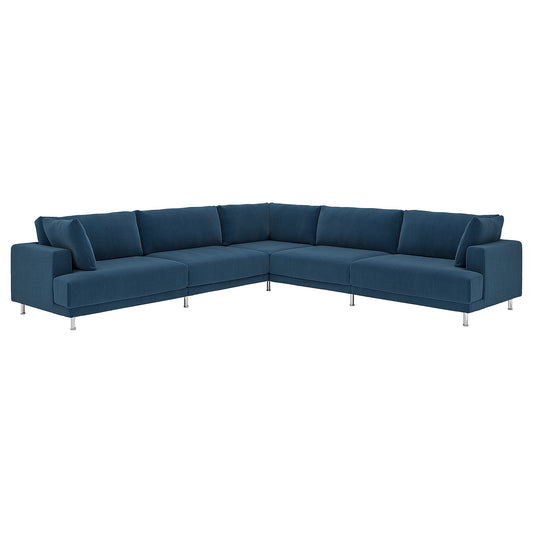 UPPÅKRA modular corner sofa, 6 seat, Samsala dark blue, 342x95 cm