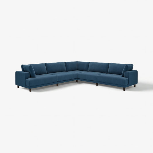 UPPÅKRA modular corner sofa, 6 seat, Samsala dark blue