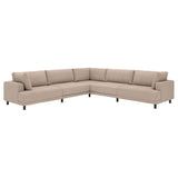 UPPÅKRA modular corner sofa, 6 seat, Samsala grey-beige, 342x95 cm