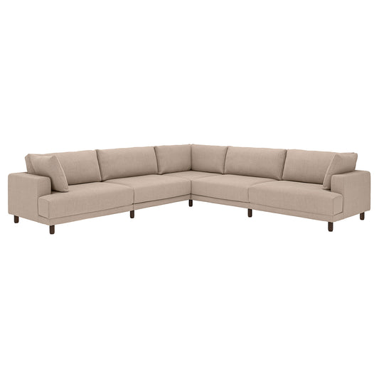 UPPÅKRA modular corner sofa, 6 seat, Samsala grey-beige, 342x95 cm