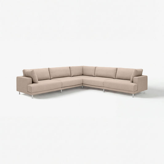 UPPÅKRA modular corner sofa, 6 seat, Samsala grey-beige