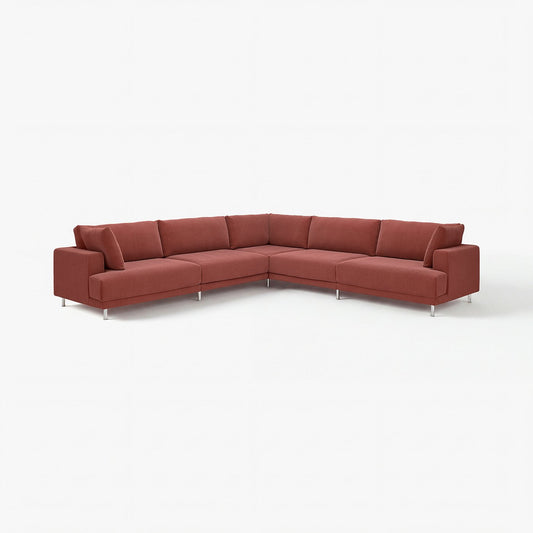 UPPÅKRA modular corner sofa, 6 seat, Samsala brown-red