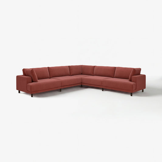 UPPÅKRA modular corner sofa, 6 seat, Samsala brown-red