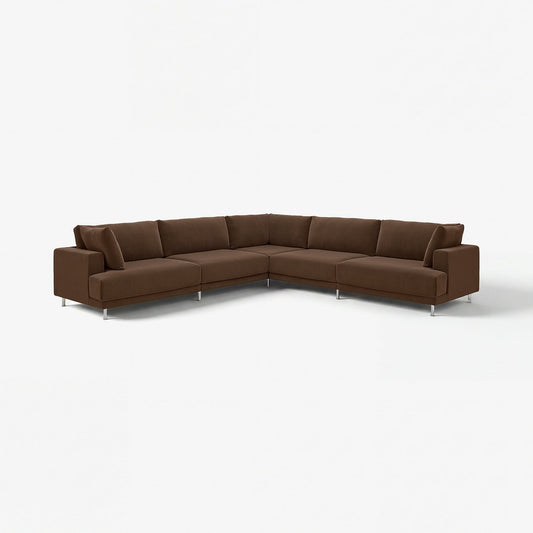UPPÅKRA modular corner sofa, 6 seat, Samsala dark brown