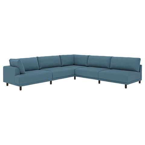 UPPÅKRA modular corner sofa, 6 seat, with open end, right/Axvall dark grey-blue