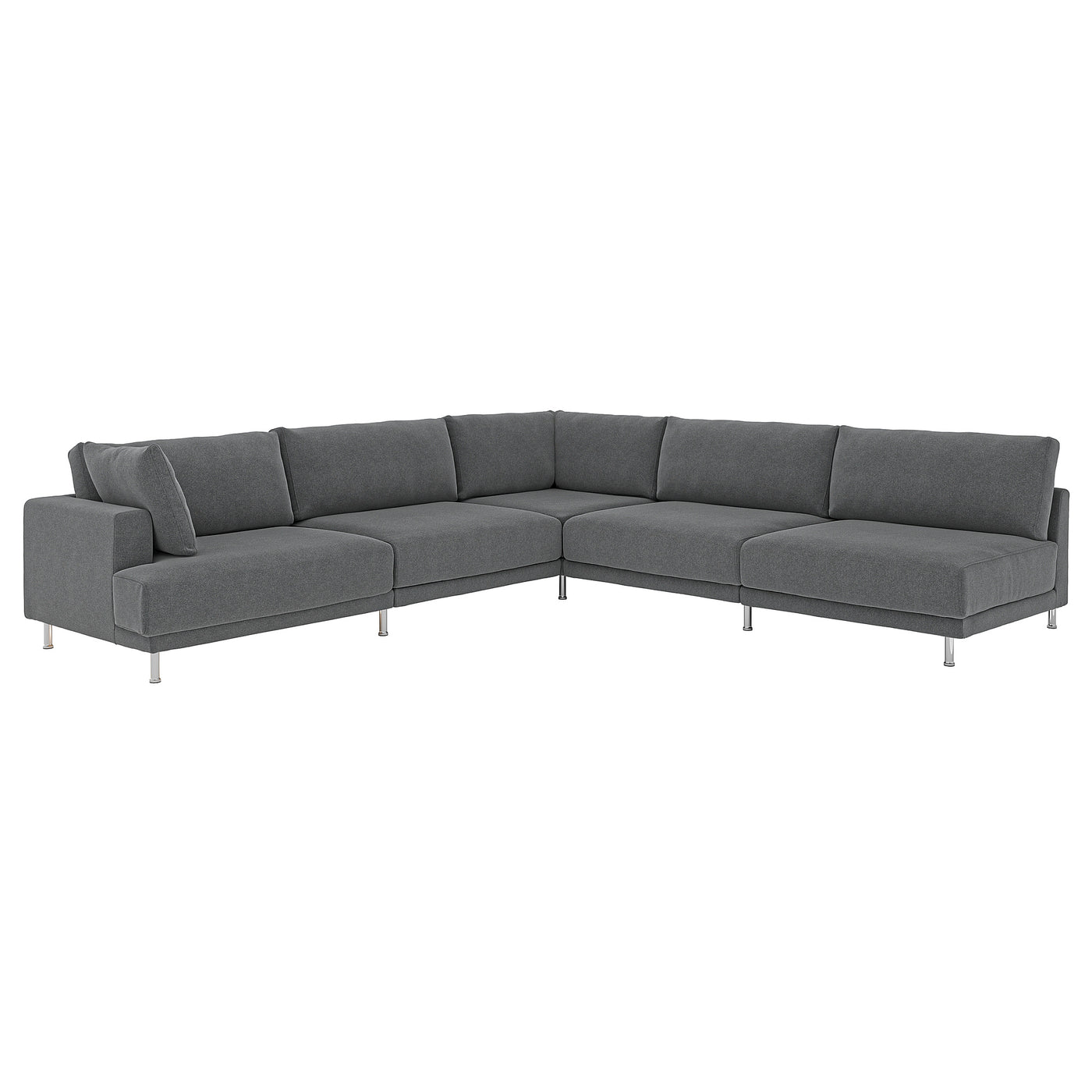 UPPÅKRA modular corner sofa, 6 seat, with open end, right/Johanneshov dark grey