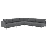 UPPÅKRA modular corner sofa, 6 seat, with open end, right/Johanneshov dark grey