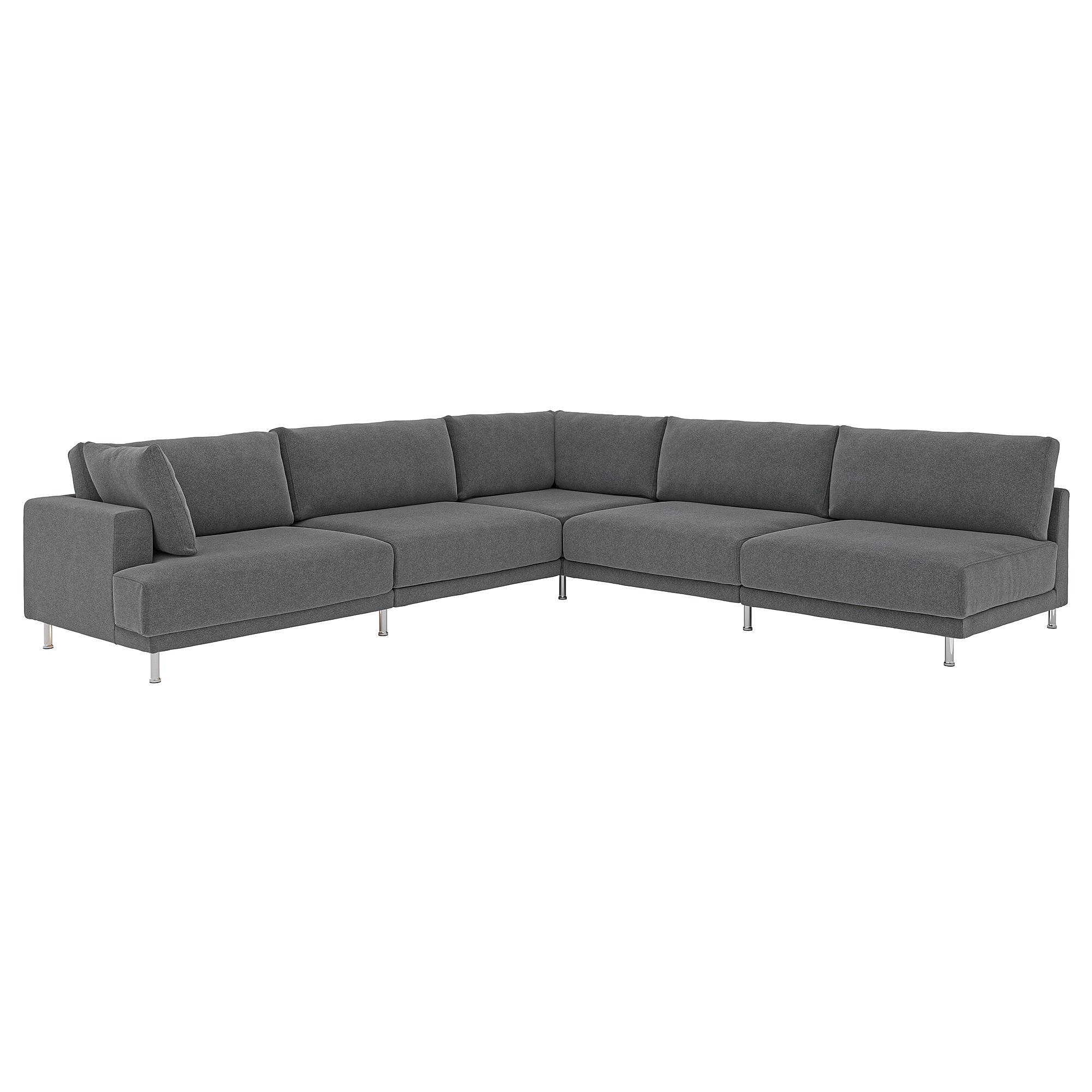 UPPÅKRA modular corner sofa, 6 seat, with open end, right/Johanneshov dark grey