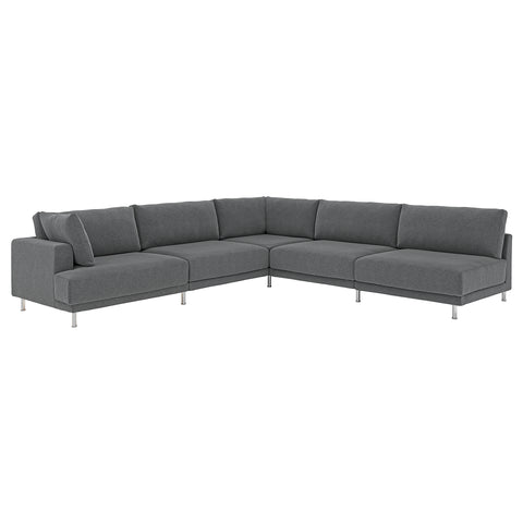 UPPÅKRA modular corner sofa, 6 seat, with open end, right/Johanneshov dark grey