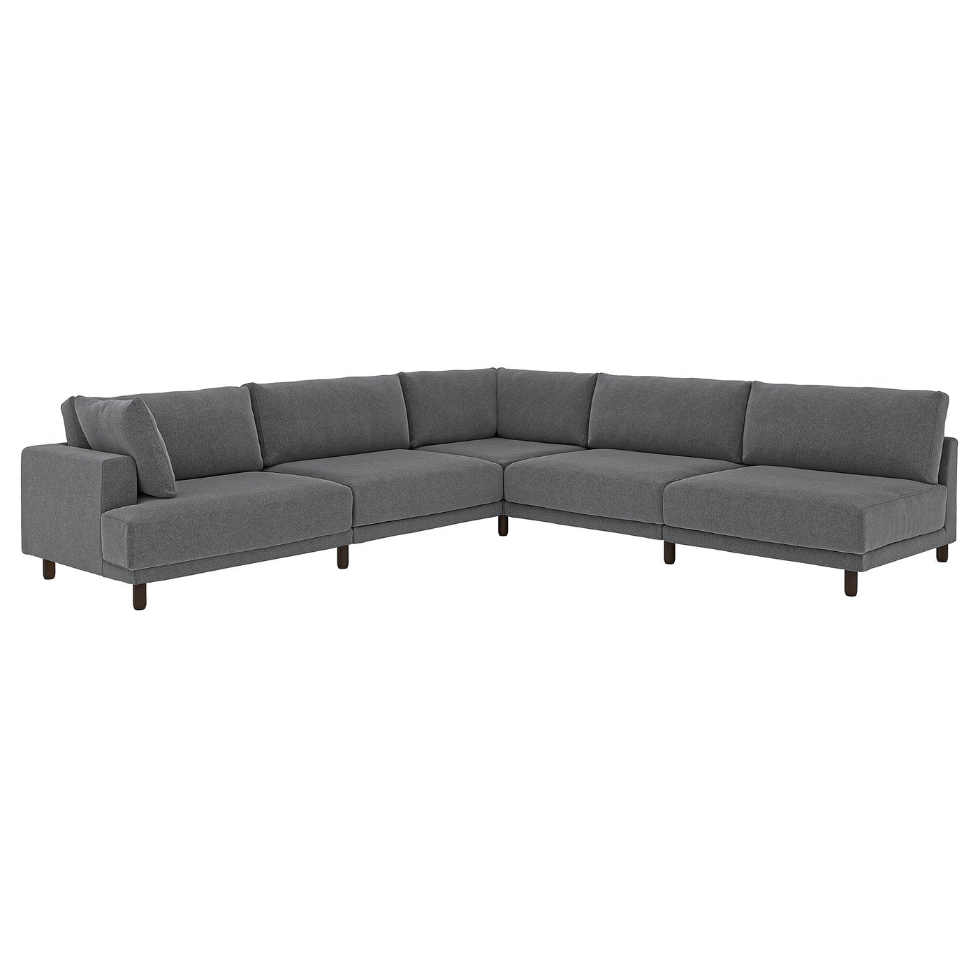 UPPÅKRA modular corner sofa, 6 seat, with open end, right/Johanneshov dark grey, 325x95 cm