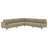 UPPÅKRA modular corner sofa, 6 seat, with open end, right/Johanneshov brown-beige, 325x95 cm