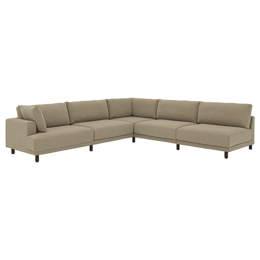 UPPÅKRA modular corner sofa, 6 seat, with open end, right/Johanneshov brown-beige, 325x95 cm