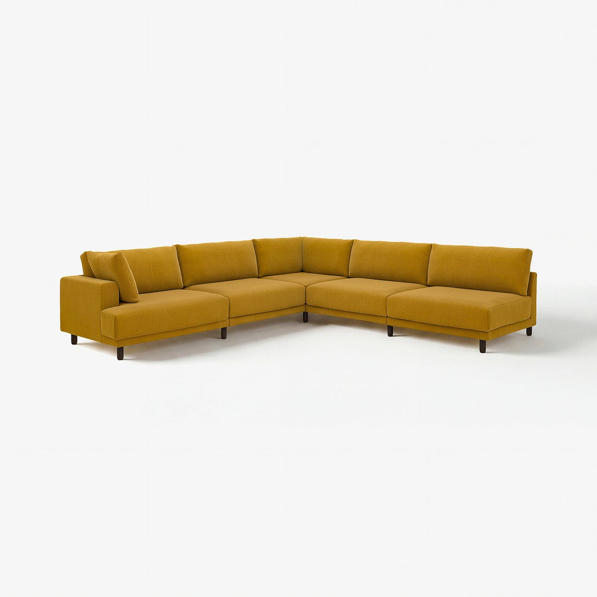 UPPÅKRA modular corner sofa, 6 seat, with open end, right/Samsala yellow-brown, 325x95 cm