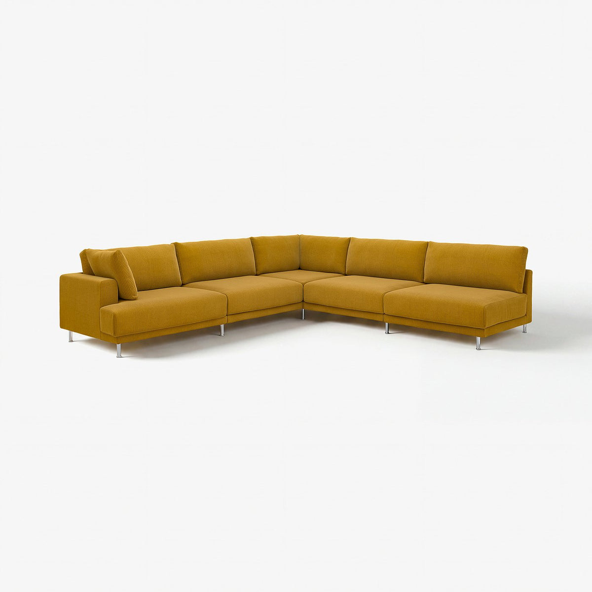 UPPÅKRA modular corner sofa, 6 seat, with open end, right/Samsala yellow-brown, 325x95 cm