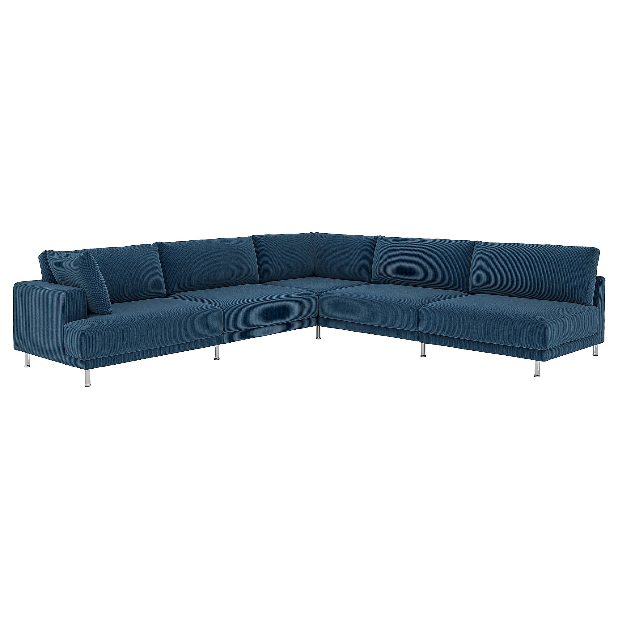 UPPÅKRA modular corner sofa, 6 seat, with open end, right/Samsala dark blue, 325x95 cm