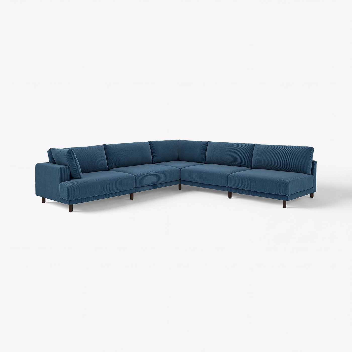 UPPÅKRA modular corner sofa, 6 seat, with open end, right/Samsala dark blue
