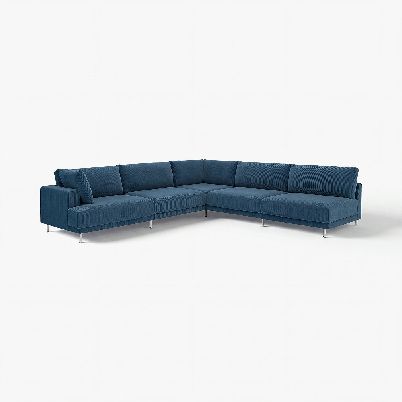 UPPÅKRA modular corner sofa, 6 seat, with open end, right/Samsala dark blue, 325x95 cm