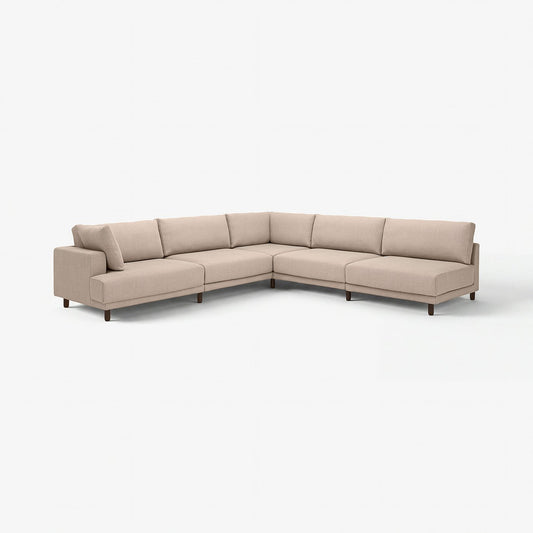 UPPÅKRA modular corner sofa, 6 seat, with open end, right/Samsala grey-beige