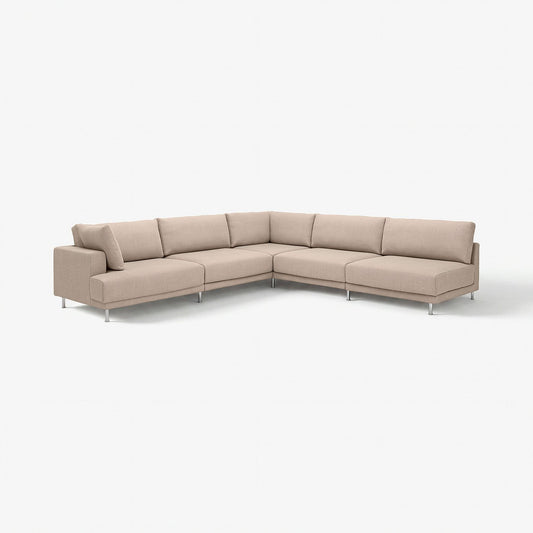 UPPÅKRA modular corner sofa, 6 seat, with open end, right/Samsala grey-beige