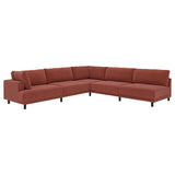 UPPÅKRA modular corner sofa, 6 seat, with open end, right/Samsala brown-red, 325x95 cm