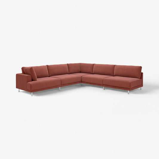 UPPÅKRA modular corner sofa, 6 seat, with open end, right/Samsala brown-red